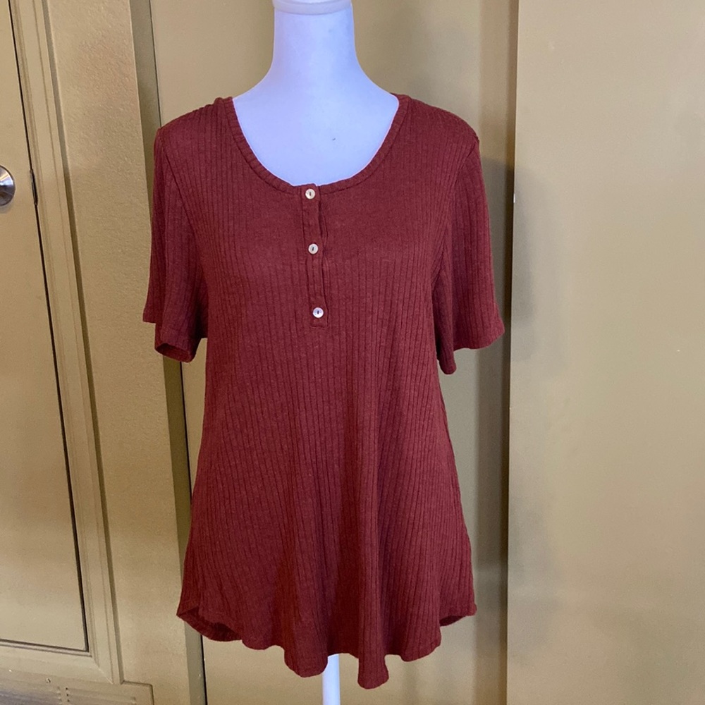 A New Day Rust Short Sleeve Top - Size XL - NWOT